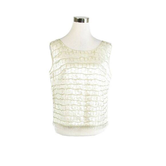Wing Lock Co. ivory vintage top L - Picture 1 of 8